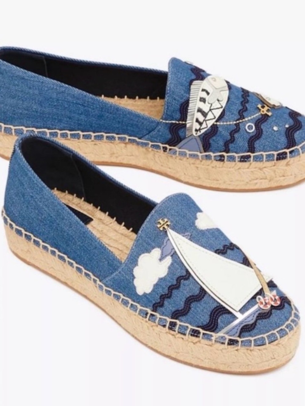 TORY BURCH Seaside Espadrille Shoes Sz 8 Womens